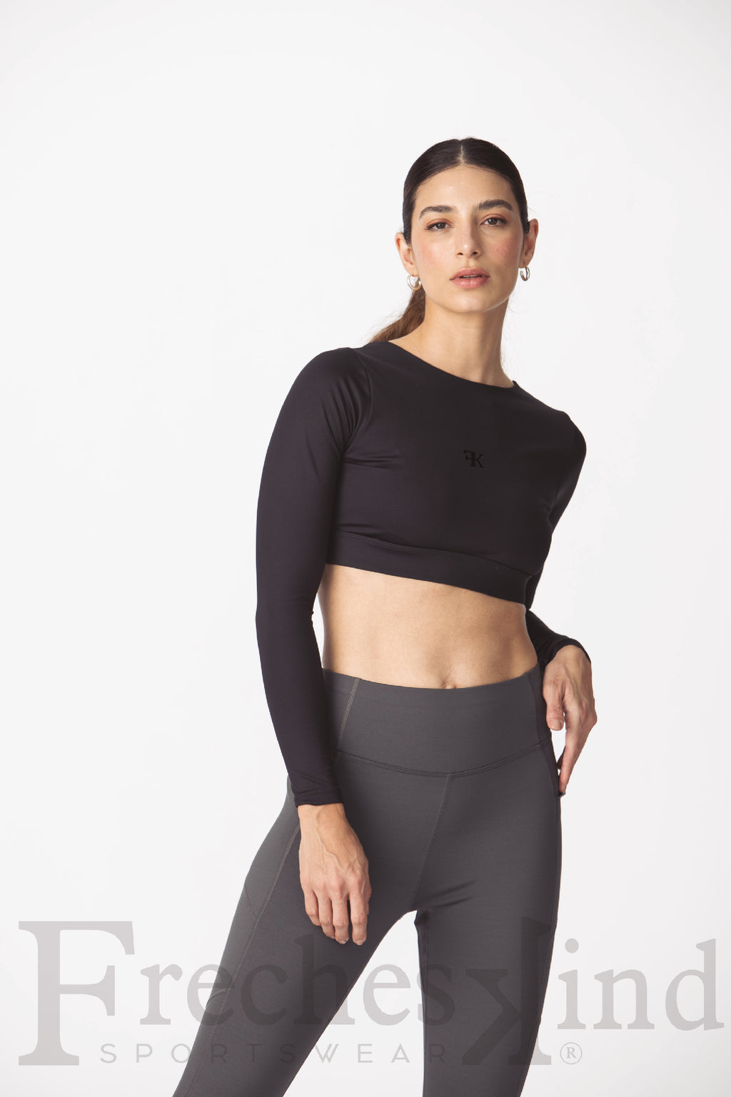Free Back Black Longsleeve Oberteil